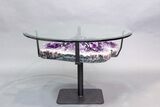 Dark Purple, Amethyst Geode Table - Includes Glass Table Top #212737-2